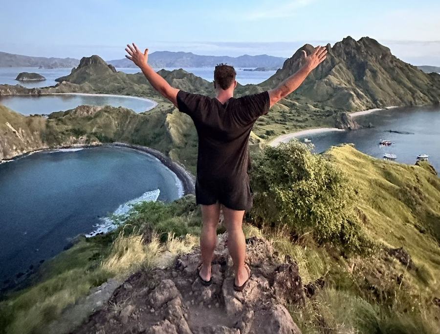 Wm James on top of Padar Island, Indonesia
